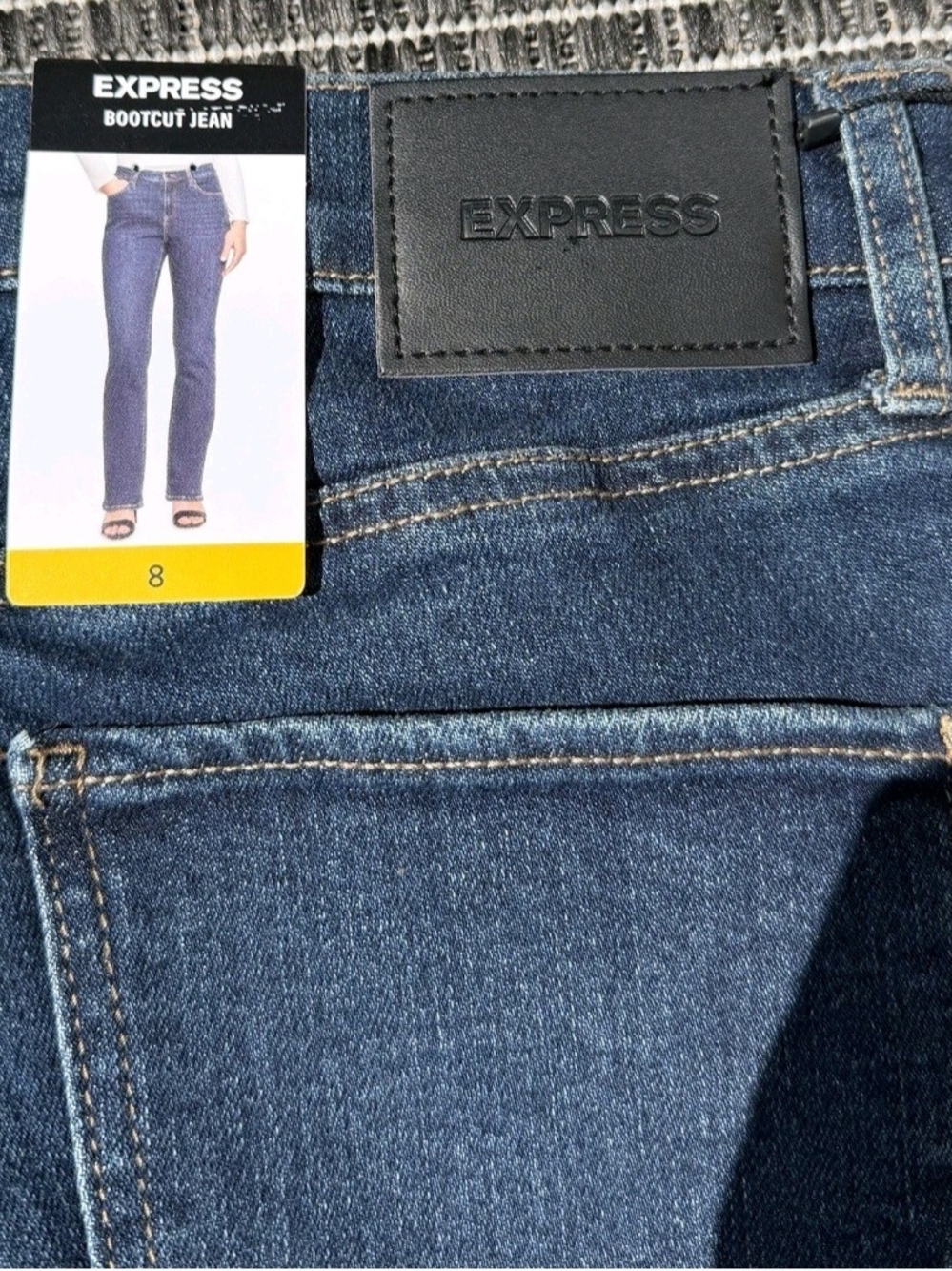 Express Bootcut Jeans in Deep Indigo Blue